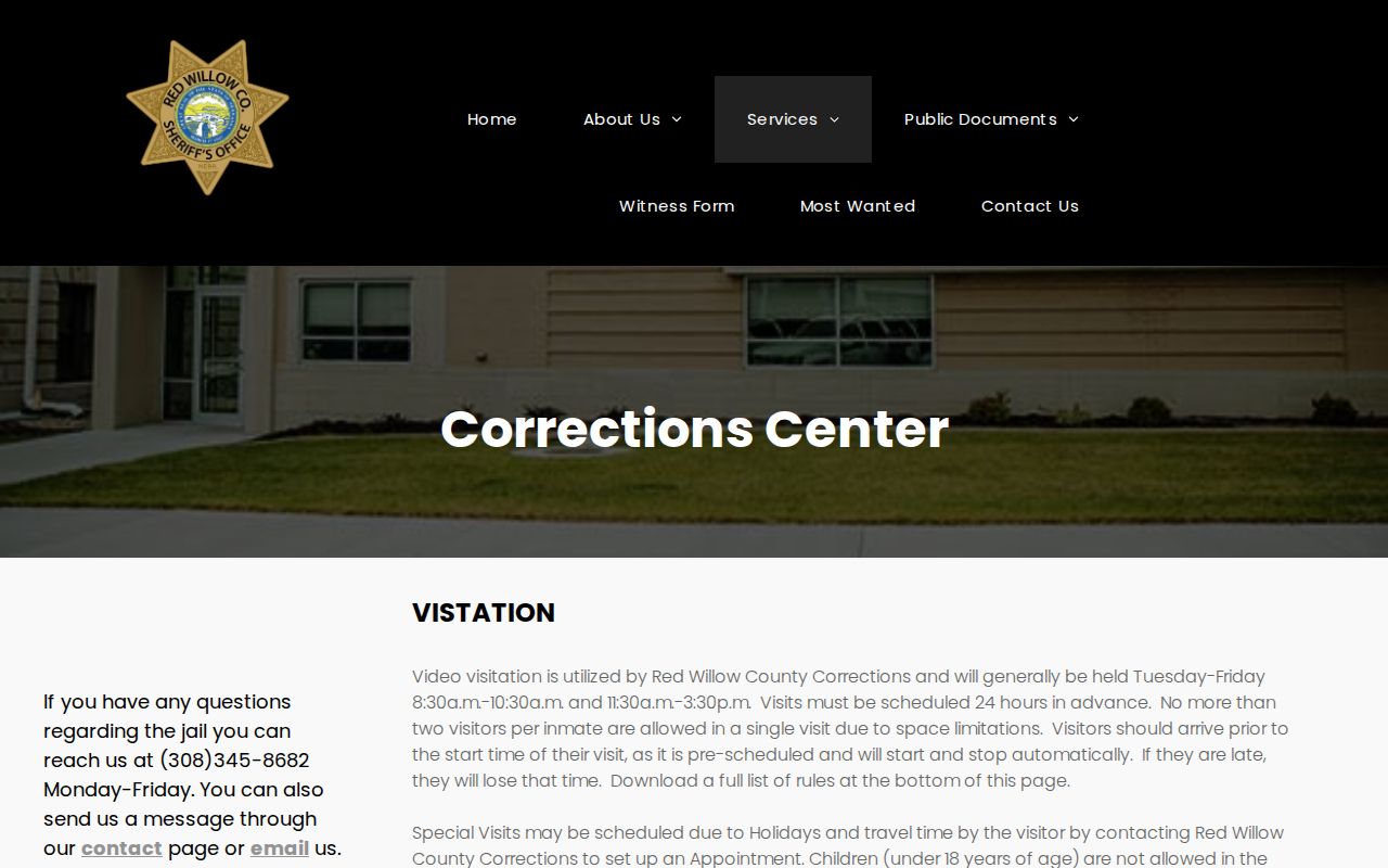 Red Willow County warrant records and Corrections bond information