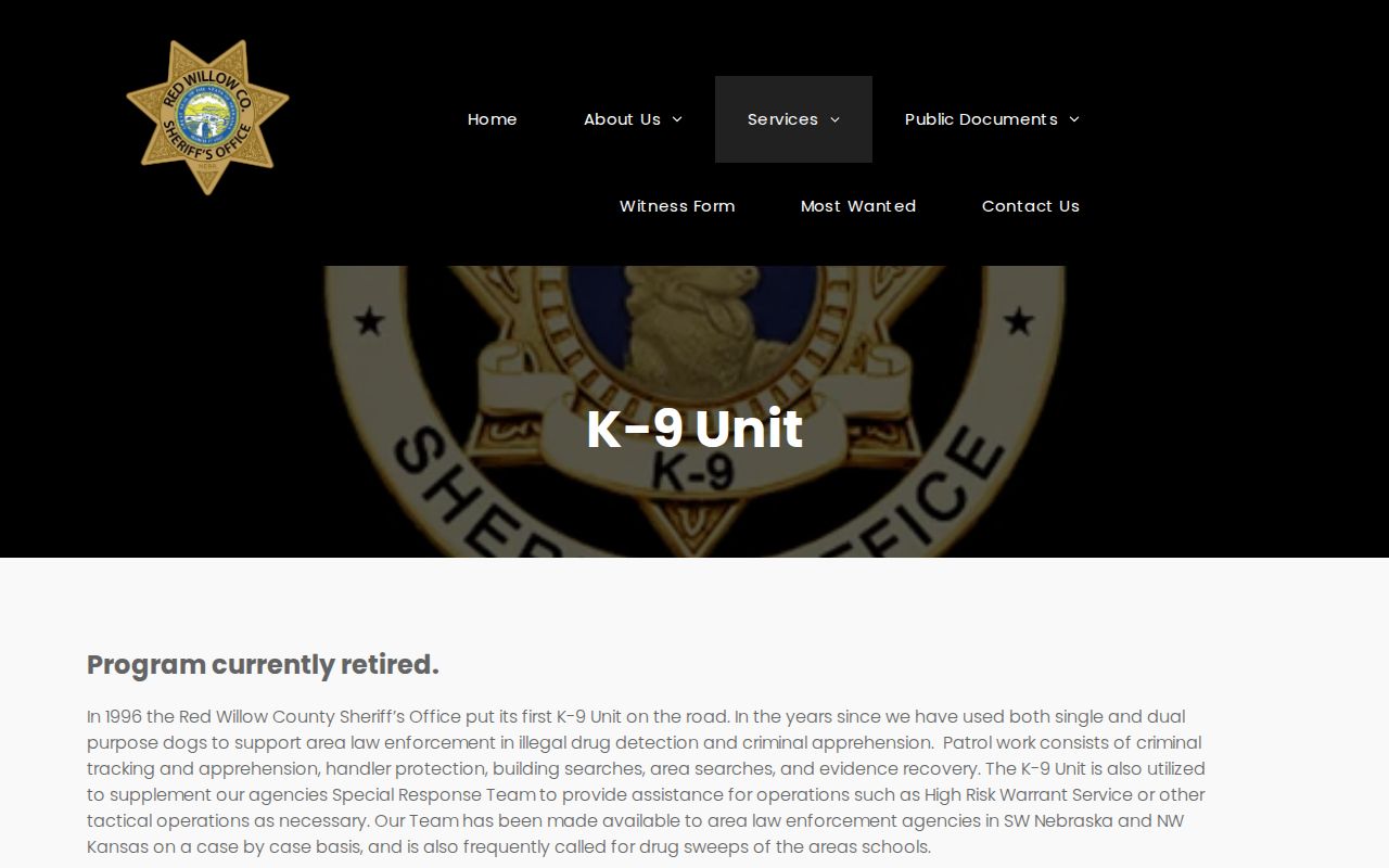 Red Willow County arrest warrant records and Sheriff service information