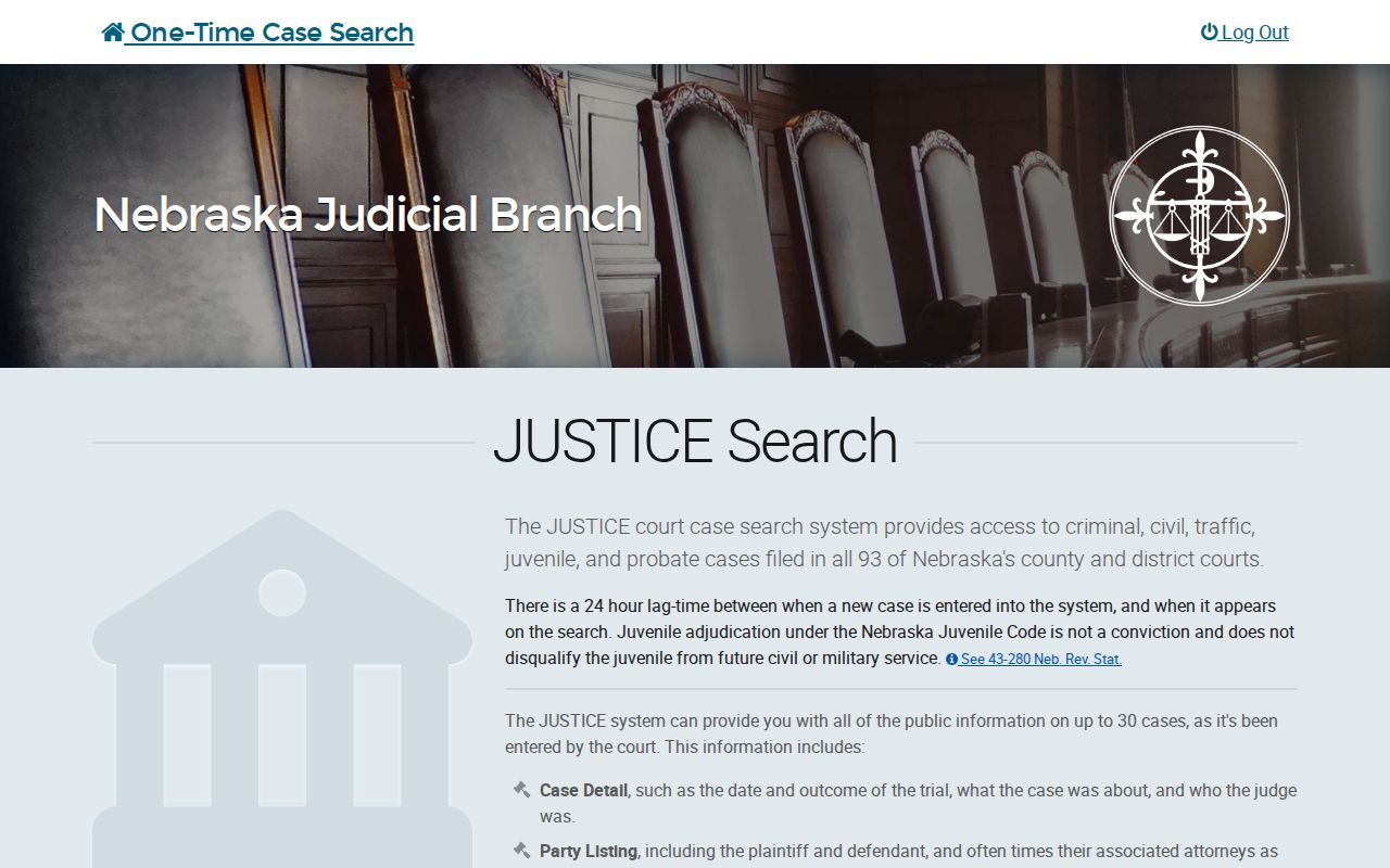 Red Willow County warrant search through Nebraska JUSTICE